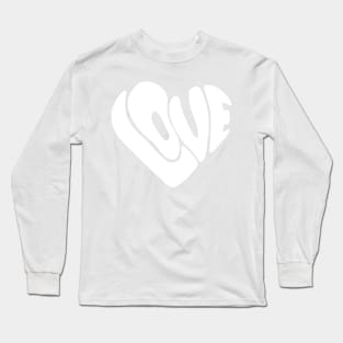 LOVE Heart Shaped Word (in White) Long Sleeve T-Shirt